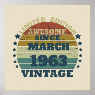 Poster Cadeaux d'anniversaire personnalisés vintage