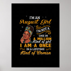 Poster Cadeaux d'anniversaire pour femmes noires en août 
