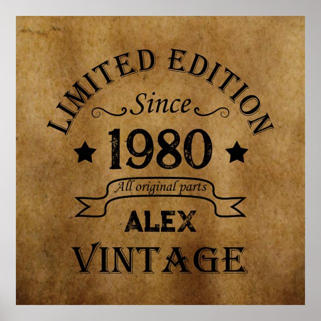Poster Cadeaux d'anniversaire vintages personnalisés (Devant)