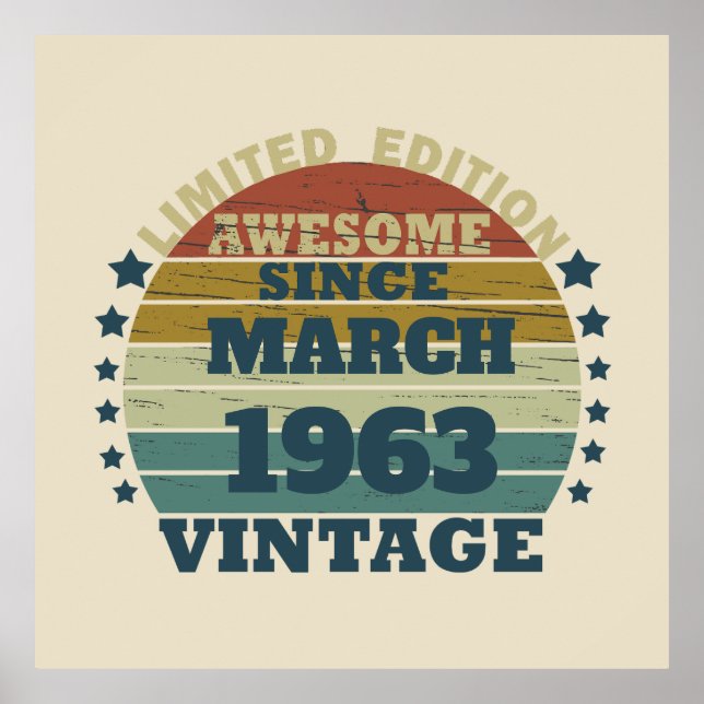 Poster Cadeaux d'anniversaire vintages personnalisés (Devant)