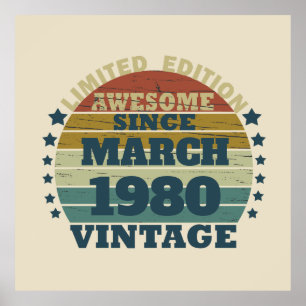 Poster Cadeaux d'anniversaire vintages personnalisés