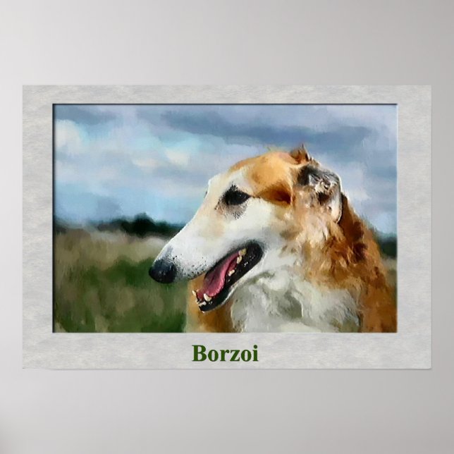 Poster Cadeaux d'art de Borzoi (Devant)