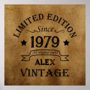Poster Cadeaux de 45e anniversaire vintage personnalisés