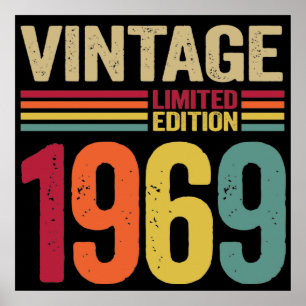 Poster Cadeaux de 53 ans Vintage 1969 53e cadeau d'annive