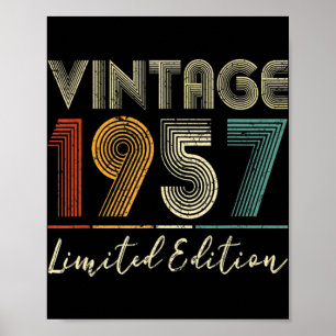 Poster Cadeaux de 65 ans Vintage 1957 Édition limitée 65t