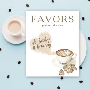 Poster Cadeaux de baby shower à la préparation du café