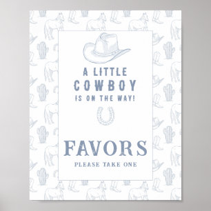 Poster Cadeaux de baby shower cow-boy