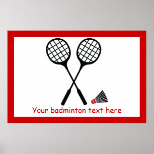 Poster Cadeaux de badminton, raquette et billetterie pers