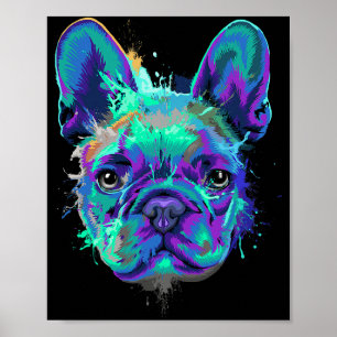 Poster Cadeaux de Bulldog français Splash pour Amoureux d