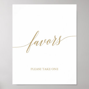Poster Cadeaux de calligraphie dorée plate élégante