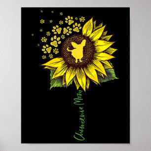 Poster Cadeaux de Chiweenie maman tournesol pour maman de