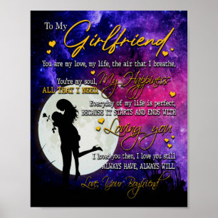 Poster Cadeaux de copine   Lettre à ma petite amie