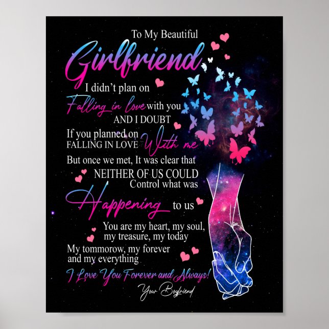 Poster Cadeaux de copine | Lettre à ma petite amie (Devant)