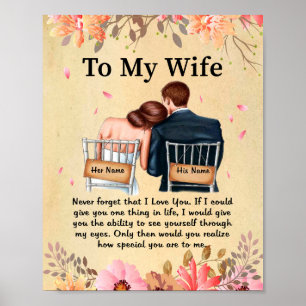 Poster Cadeaux de femme   Lettre À Ma Femme Amour Du Mari