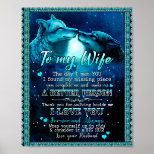 Poster Cadeaux de femme   Lettre À Ma Femme Je T'Aime Pou