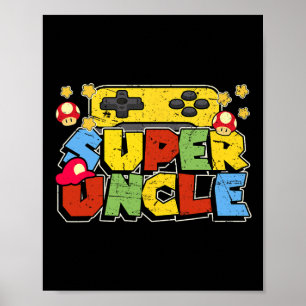 Poster Cadeaux de fête des pères drôles de super oncle po