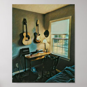 Poster Cadeaux de guitare pour petite amie