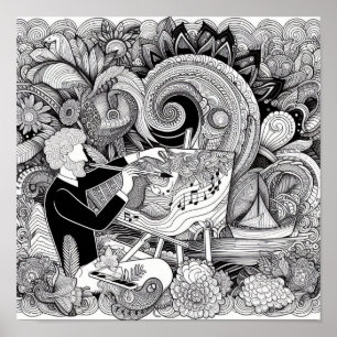 Poster Cadeaux de livre de coloriage - Coloriste Artiste