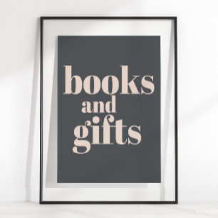 Poster Cadeaux de Livres de Baby Shower Typographie Bohèm