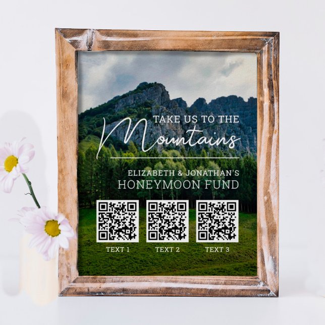 Poster Cadeaux de lune de miel, code QR en espèces modern (Créateur téléchargé)
