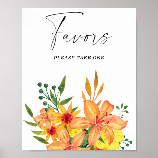 Poster Cadeaux de mariage à l'aquarelle, prenez-en un (Devant)
