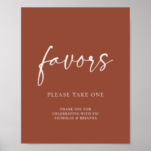 Poster Cadeaux de mariage Boho Terracotta Orange Brûlé