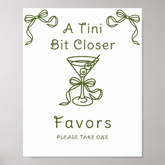 Poster Cadeaux de mariage Martini Bow (Devant)