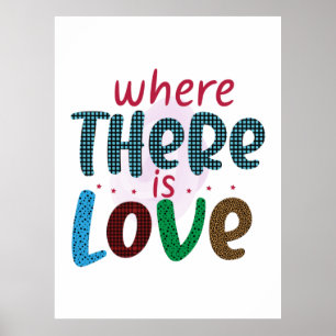 Poster Cadeaux de mariage Où Il Y A L'Amour
