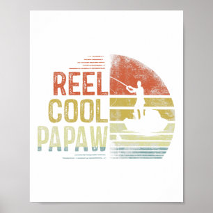 Poster Cadeaux de pêche Papaw vraiment cool Papaw Anniver