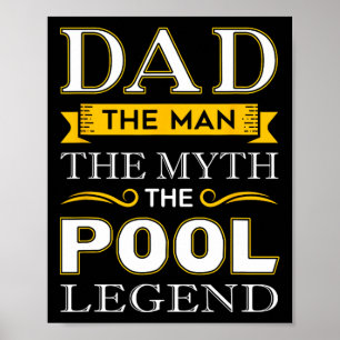 Poster Cadeaux De Piscine Shark Papa Pour Billiards Dads