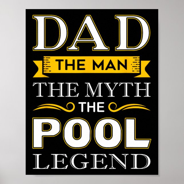 Poster Cadeaux De Piscine Shark Papa Pour Billiards Dads (Devant)