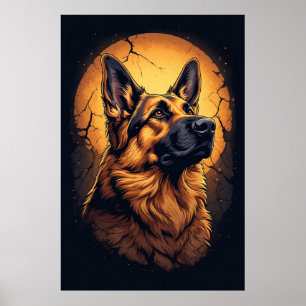 Poster 🐾 Cadeaux de portrait de chien de berger allemand