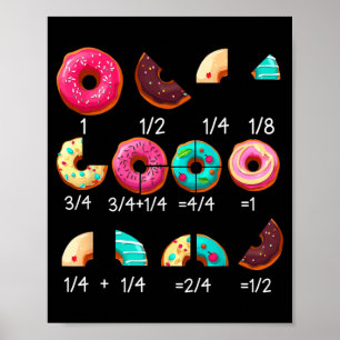 Poster Cadeaux de professeur de mathématiques Donut Fract