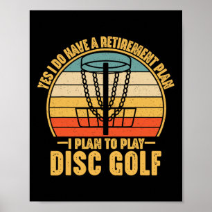 Poster Cadeaux de retraite pour joueurs de disc golf Drôl