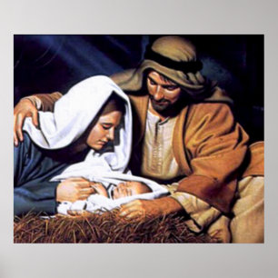 Poster Cadeaux de scène de nativité pour Noël