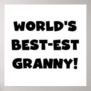 Poster Cadeaux de T-shirts des textes de noir de mamie du