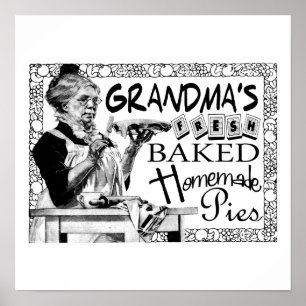 Poster Cadeaux de tartes maison de grand-mère vintage