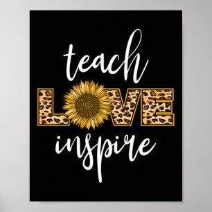 Poster Cadeaux de tournesol léopard drôle inspirer amour