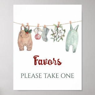 Poster Cadeaux de vêtements de Noël pour un joyeux petit 