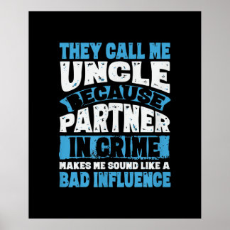 Poster Cadeaux d'oncle drôle de Mens de la nièce et Nephe