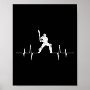 Poster Cadeaux drôles d'ecg pour amateurs de cricket jeu 