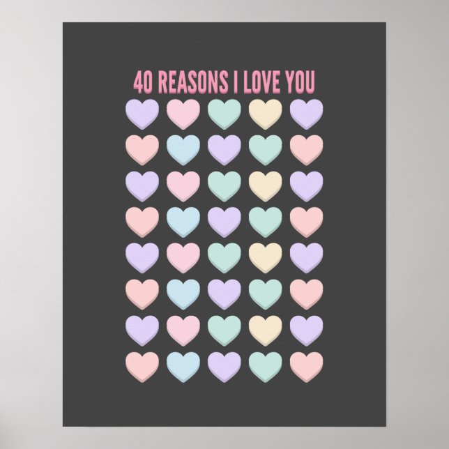 Poster Cadeaux du 40e anniversaire - 40e cadeau (Devant)