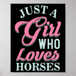 Poster Cadeaux équestres femmes adorables Cheval d'équita