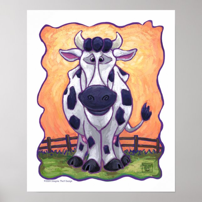 Poster Cadeaux et accessoires de vache (Devant)