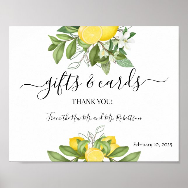 Poster Cadeaux et Cartes Mariage Vert céleste (Devant)