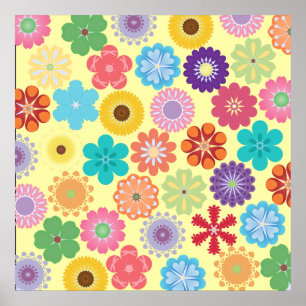 Poster Cadeaux floraux colorés de l'énergie des fleurs de