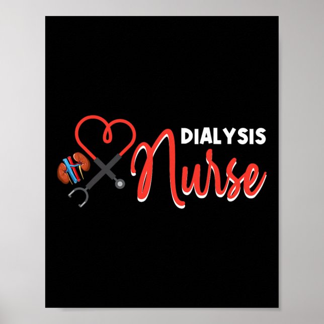 Poster Cadeaux Infirmières Dialyse Pour Technicien Coeur  (Devant)