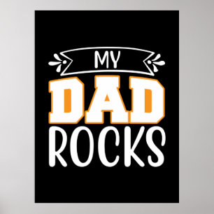 Poster Cadeaux papa Mon père Rocks