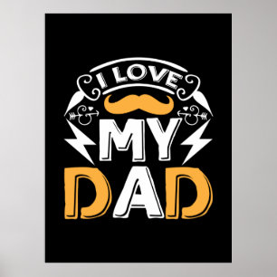 Poster Cadeaux pour Papa J'aime mon Papa