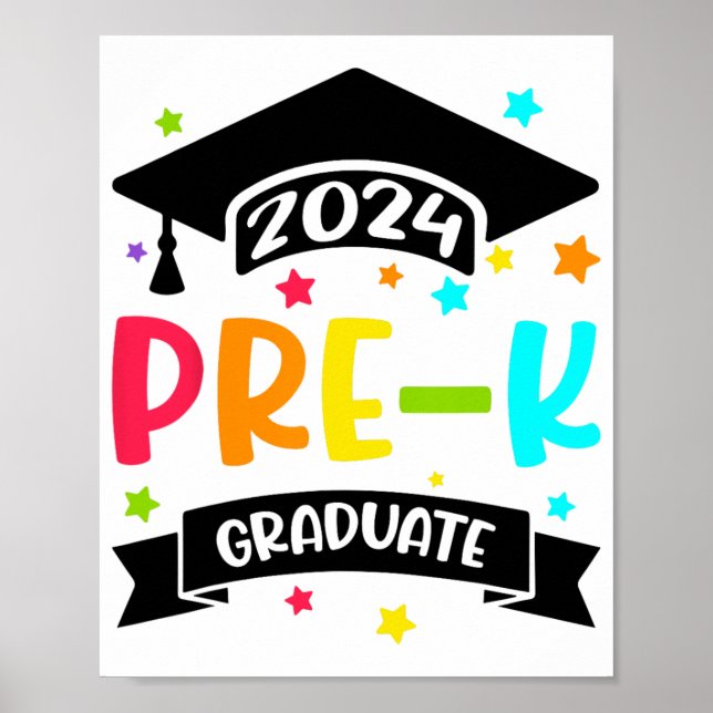Poster Cadeaux pré-K de fin d'études préscolaires 2024 (Devant)